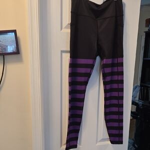 CVG full length leggings Witch vibes! womans Medium Black + purple